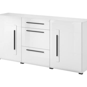 KONSIMO Komoda TULSA 3 zásuvky biela 180 x 86 x 39 cm obrázok