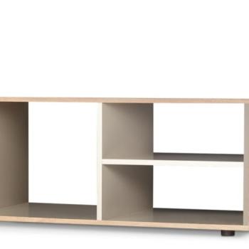 KONSIMO Konferenčný stolík AVERO police dub biela 112 x 47 x 60 cm obrázok