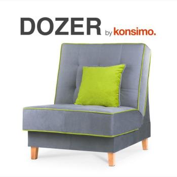 KONSIMO Kreslo DOZER šedá - zelená obrázok