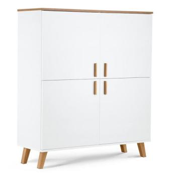 KONSIMO Policová komoda FRISK 4 dvierka biela 107 x 134 x 40 cm obrázok
