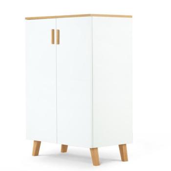 KONSIMO Policová komoda FRISK dvierka biele 80 x 117 x 46 cm obrázok