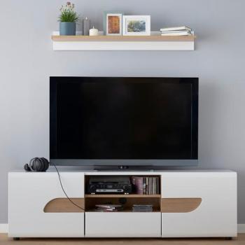 KONSIMO TV stolík AVERO biely 165 x 50 x 42 cm obrázok