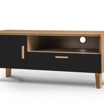 KONSIMO TV stolík FRISK dub čierny 126 x 49 x 46 cm obrázok