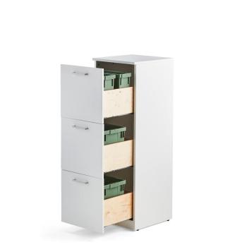 Kôš na triedenie odpadu FAHRENHEIT, 3 zásuvky, biely, 2x21 L + 2x10 L nádoba obrázok