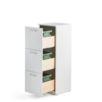 Kôš na triedenie odpadu FAHRENHEIT, 3 zásuvky, biely, 3x21 L box obrázok