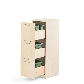 Kôš na triedenie odpadu FAHRENHEIT, 3 zásuvky, breza, 2x21 L + 2x10 L box obrázok