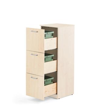 Kôš na triedenie odpadu FAHRENHEIT, 3 zásuvky, breza, 3x21 L box obrázok