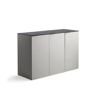 Koše na triedenie odpadu CELSIUS, 3 sekcie, šedý, 120L+90L kôš & 3x21L+3x10L box obrázok