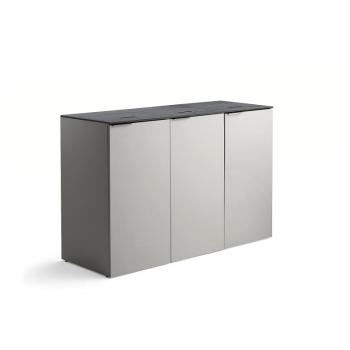 Koše na triedenie odpadu CELSIUS, 3 sekcie, šedý, 3 x 120 L kôš obrázok