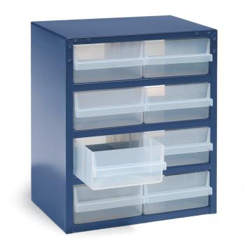 Kovová skriňa na súčiastky, 8 plastových boxov, 435x360x255 mm obrázok