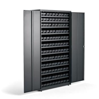 Kovová skriňa SUPPLY so 120 plastovými boxami REACH, kódový zámok obrázok