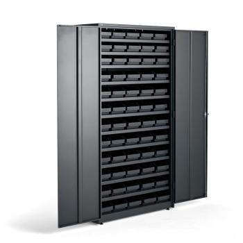 Kovová skriňa SUPPLY so 60 plastovými boxami REACH, kódový zámok obrázok