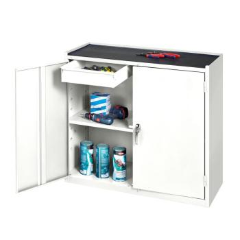 Kovová skrinka SERVE, 2 zásuvky, 900x950x450 mm, biela obrázok