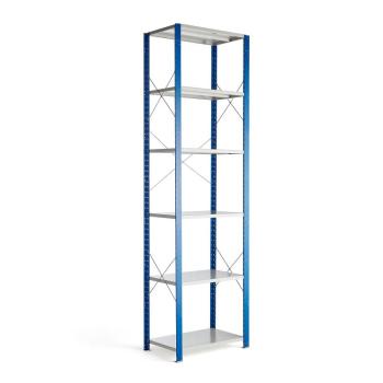 Kovový regál MIX, základná sekcia, 3000x800x600 mm obrázok