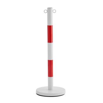 Kovový zahradzovací stĺpik, 1000 mm, bielo-červený obrázok