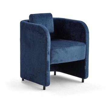 Kreslo COMFY, na nožičkách, zamatová tkanina, modrá obrázok