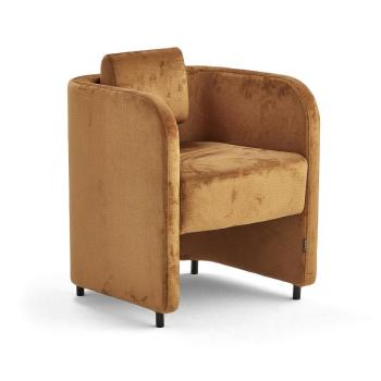 Kreslo COMFY, na nožičkách, zamatová tkanina, zlatá obrázok