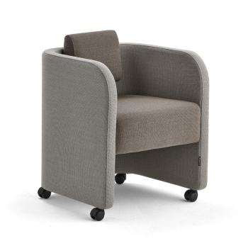 Kreslo COMFY, s kolieskami, vlnená tkanina, piesková/hnedá obrázok