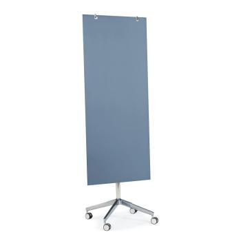 Mobilná sklenená magnetická tabuľa STELLA, 650x1575 mm, pastelová modrá obrázok