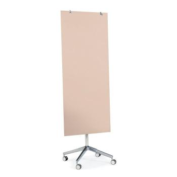 Mobilná sklenená magnetická tabuľa STELLA, 650x1575 mm, pastelová ružová obrázok