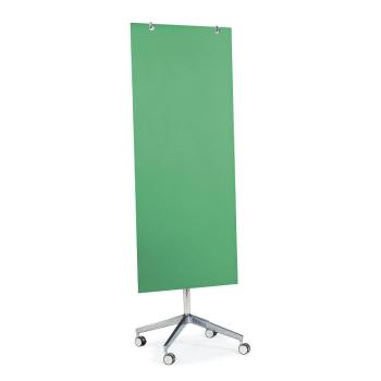 Mobilná sklenená magnetická tabuľa STELLA, 650x1575 mm, zelená obrázok