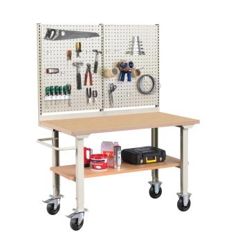 Mobilný dielenský stôl Robust, 1500x800 mm, tvrdená doska obrázok