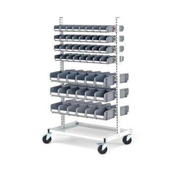 Mobilný stojan na náradie s boxami, 100 plastových boxov obrázok