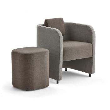 Nábytková zostava COMFY, kreslo + taburet, na nožičkách, vlna, piesková/hnedá obrázok