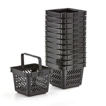 Nákupný košík, 10 L, čierny, 12 ks obrázok