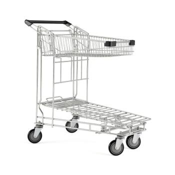 Nákupný vozík FOLD, nosnosť 200 kg, chróm obrázok