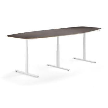 Nastaviteľný rokovací stôl AUDREY, 3200 mm, biela, šedohnedá obrázok