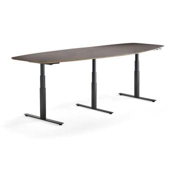 Nastaviteľný rokovací stôl AUDREY, 3200 mm, čierna, šedohnedá obrázok