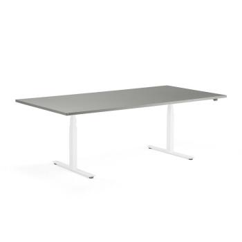 Nastaviteľný rokovací stôl MODULUS, 2400x1200 mm, biela, svetlošedá obrázok