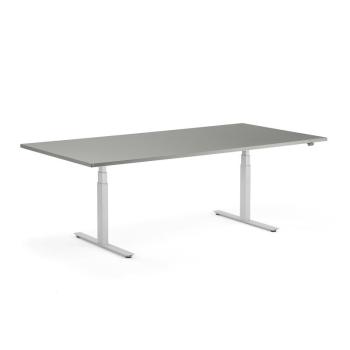 Nastaviteľný rokovací stôl MODULUS, 2400x1200 mm, strieborná, svetlošedá obrázok