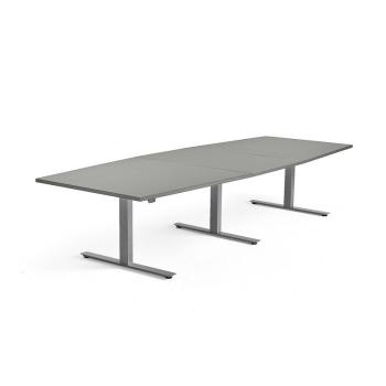 Nastaviteľný rokovací stôl MODULUS, 3200x1200 mm, strieborná, svetlošedá obrázok