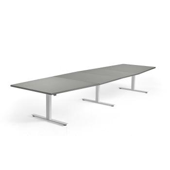 Nastaviteľný rokovací stôl MODULUS, 4000x1200 mm, biela, svetlošedá obrázok