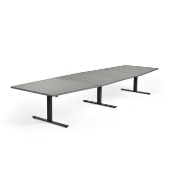 Nastaviteľný rokovací stôl MODULUS, 4000x1200 mm, čierna, svetlošedá obrázok