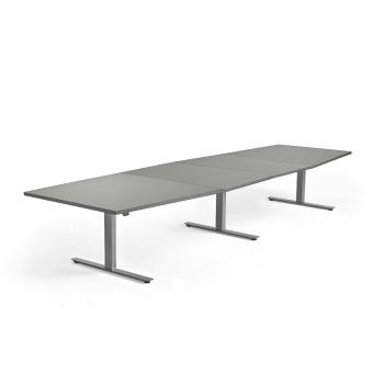 Nastaviteľný rokovací stôl MODULUS, 4000x1200 mm, strieborná, svetlošedá obrázok
