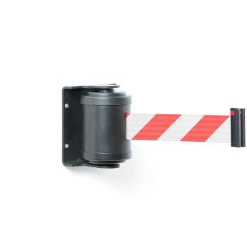 Nástenná bariérová kazeta, 180°, D 4500 mm, čierna, červeno-biela páska obrázok