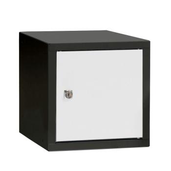 Odkladacia skrinka CUBE, biela / čierna, 270x270x350 mm obrázok