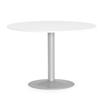 Okrúhly jedálenský stôl LILY, Ø 1100x750 mm, biely, šedá podnož obrázok