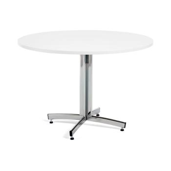 Okrúhly jedálenský stôl SANNA, Ø 1100 x V 720 mm, biela / chróm obrázok