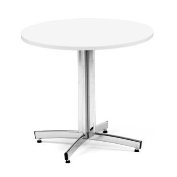 Okrúhly jedálenský stôl SANNA, Ø 900 x V 720 mm, biela / chróm obrázok