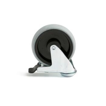 Otočné gumové koliesko s brzdou, 125x32 mm, nosnosť 100 kg obrázok