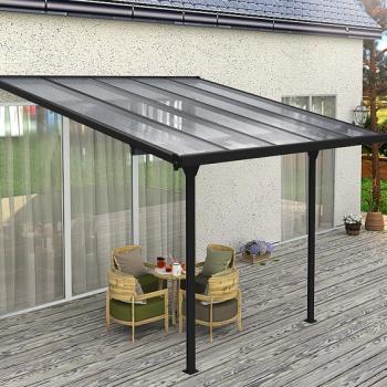 Pergola 314 x 305 cm (čierna + transparentná polykarbonát) obrázok