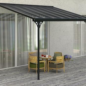 Pergola 436 x 305 cm (čierna šedý polykarbonát) obrázok