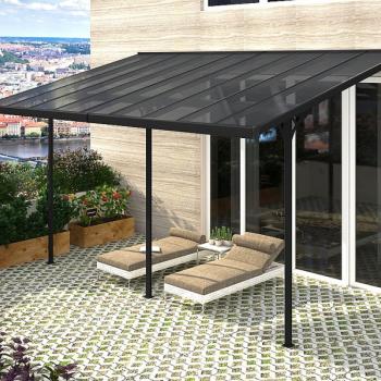 Pergola 557 x 305 cm (čierna + šedý polykarbonát) obrázok