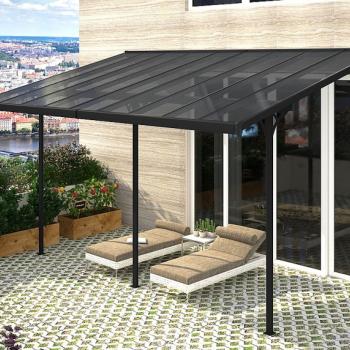 Pergola 618 x 305 cm (čierná+šedý polykarbonát) obrázok