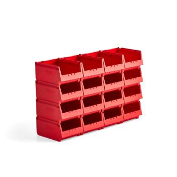 Plastové boxy AJ 9000, séria-67, 300x230x150 mm, 16 ks, červená obrázok