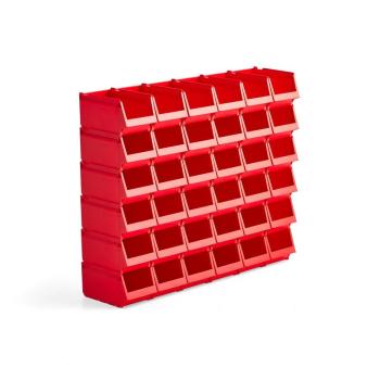 Plastové boxy AJ 9000, séria-74, 250x148x130 mm, 36 ks, červená obrázok